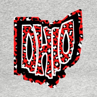 State of Ohio Red Leopard T-Shirt